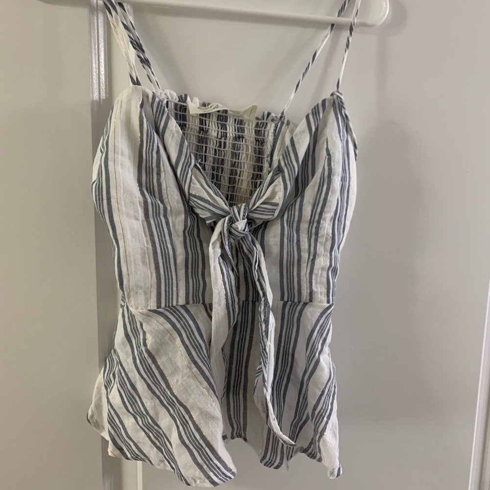 Blue and white stripe tank top